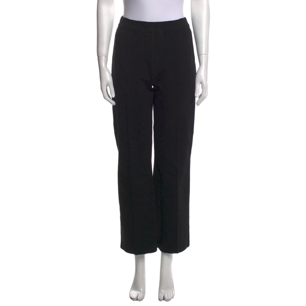 High Sport Kick Cropped Stretch Cotton Flared Pants Black Medium